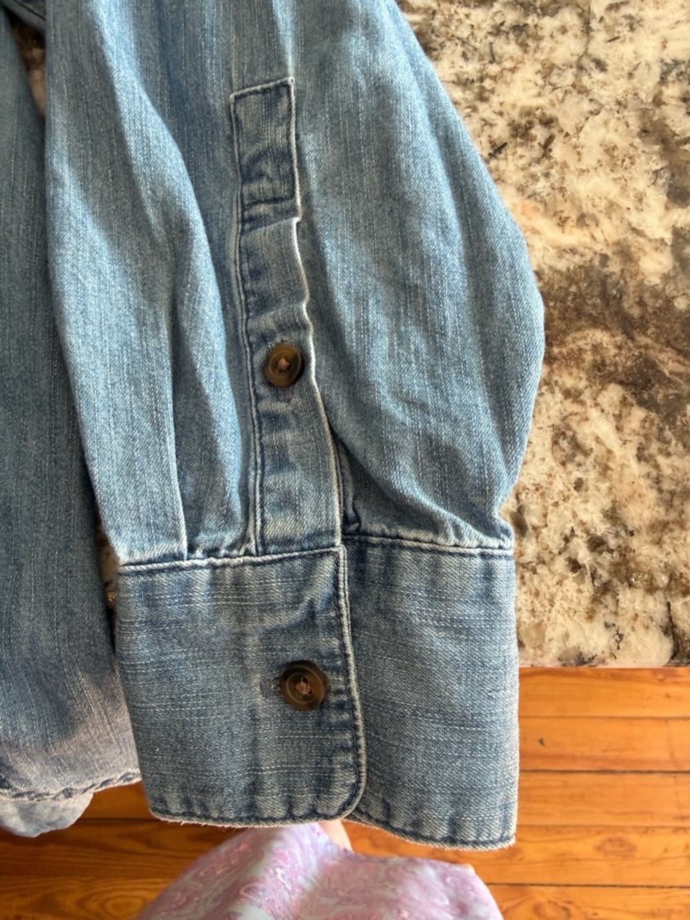 LOFT Women’s Light Denim Button-Down Shirt - Picture 7 of 9